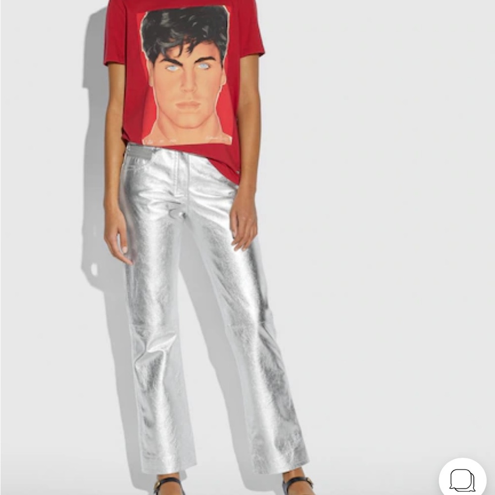 Coach Metallic Leather Pants